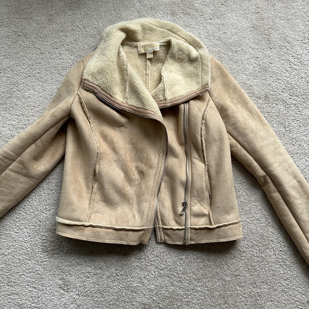 Michael Kors Sherpa/Suede Jacket